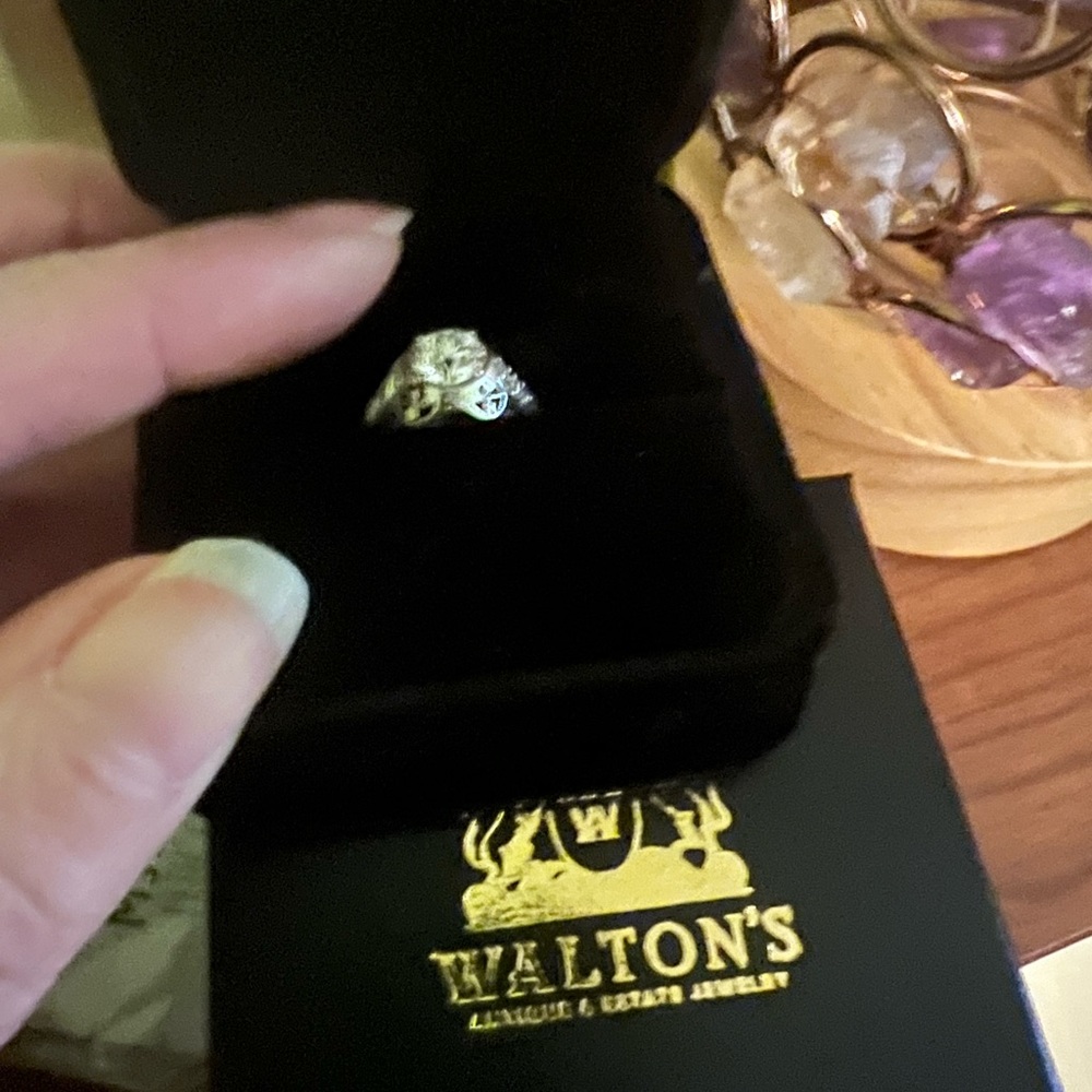 Art Deco 97ct 1920s Antique Old European Cut Diamond 18k white gold ring estate - Picture 12 of 14